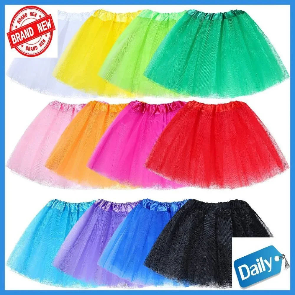 Toddler Girls 3-Layer Tulle Tutu Skirt Ballet Dance Princess Costume Size 3-8